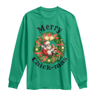 Funny Christmas Chicken Lovers Long Sleeve Shirt Merry Chickmas Santa Gift - Wonder Print Shop