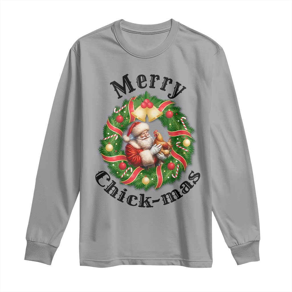 Funny Christmas Chicken Lovers Long Sleeve Shirt Merry Chickmas Santa Gift - Wonder Print Shop
