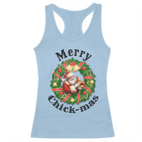 Funny Christmas Chicken Lovers Racerback Tank Top Merry Chickmas Santa Gift - Wonder Print Shop