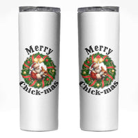 Funny Christmas Chicken Lovers Skinny Tumbler Merry Chickmas Santa Gift
