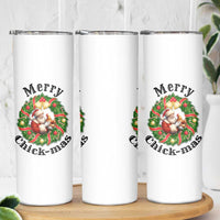 Funny Christmas Chicken Lovers Skinny Tumbler Merry Chickmas Santa Gift