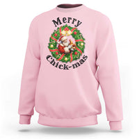 Funny Christmas Chicken Lovers Sweatshirt Merry Chickmas Santa Gift - Wonder Print Shop