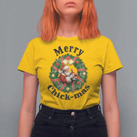 Funny Christmas Chicken Lovers T Shirt For Women Merry Chickmas Santa Gift - Wonder Print Shop