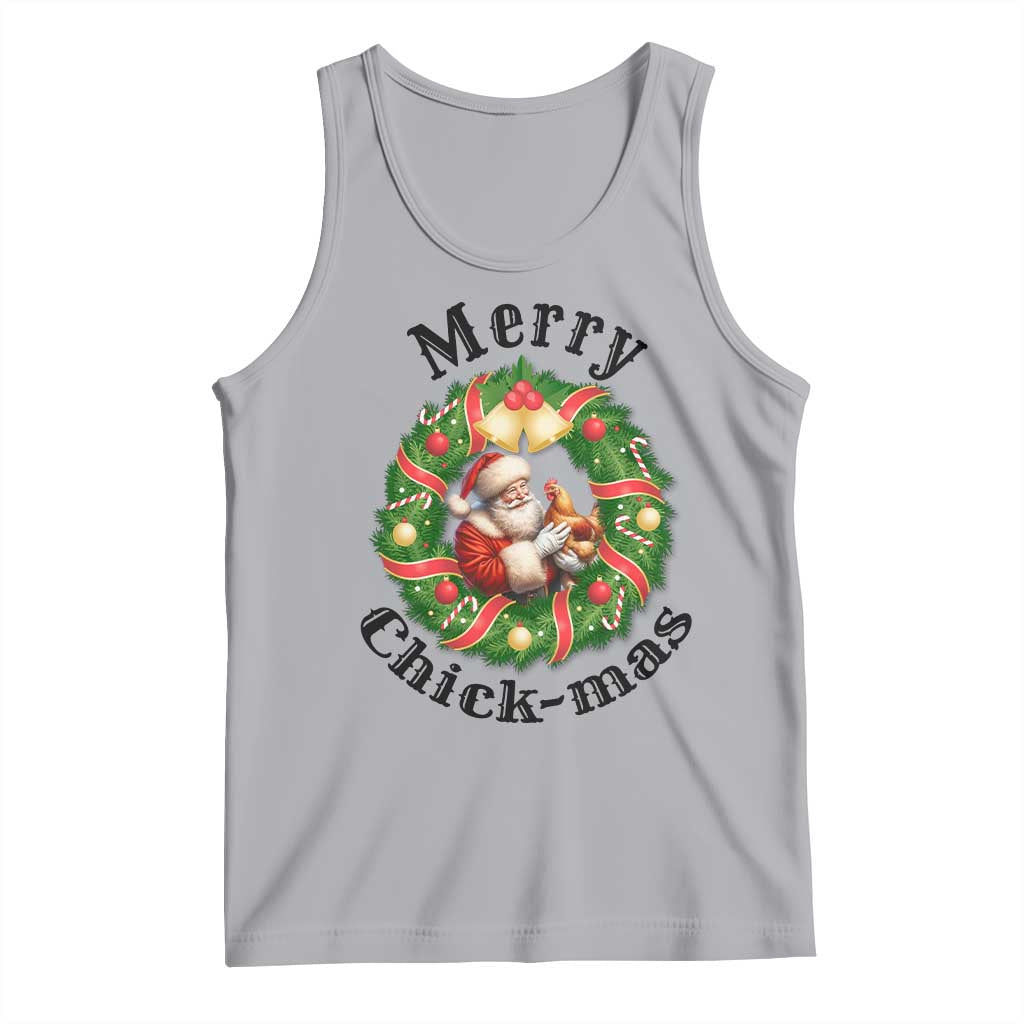 Funny Christmas Chicken Lovers Tank Top Merry Chickmas Santa Gift - Wonder Print Shop