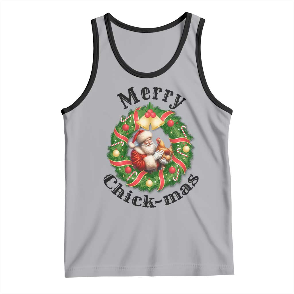 Funny Christmas Chicken Lovers Tank Top Merry Chickmas Santa Gift - Wonder Print Shop