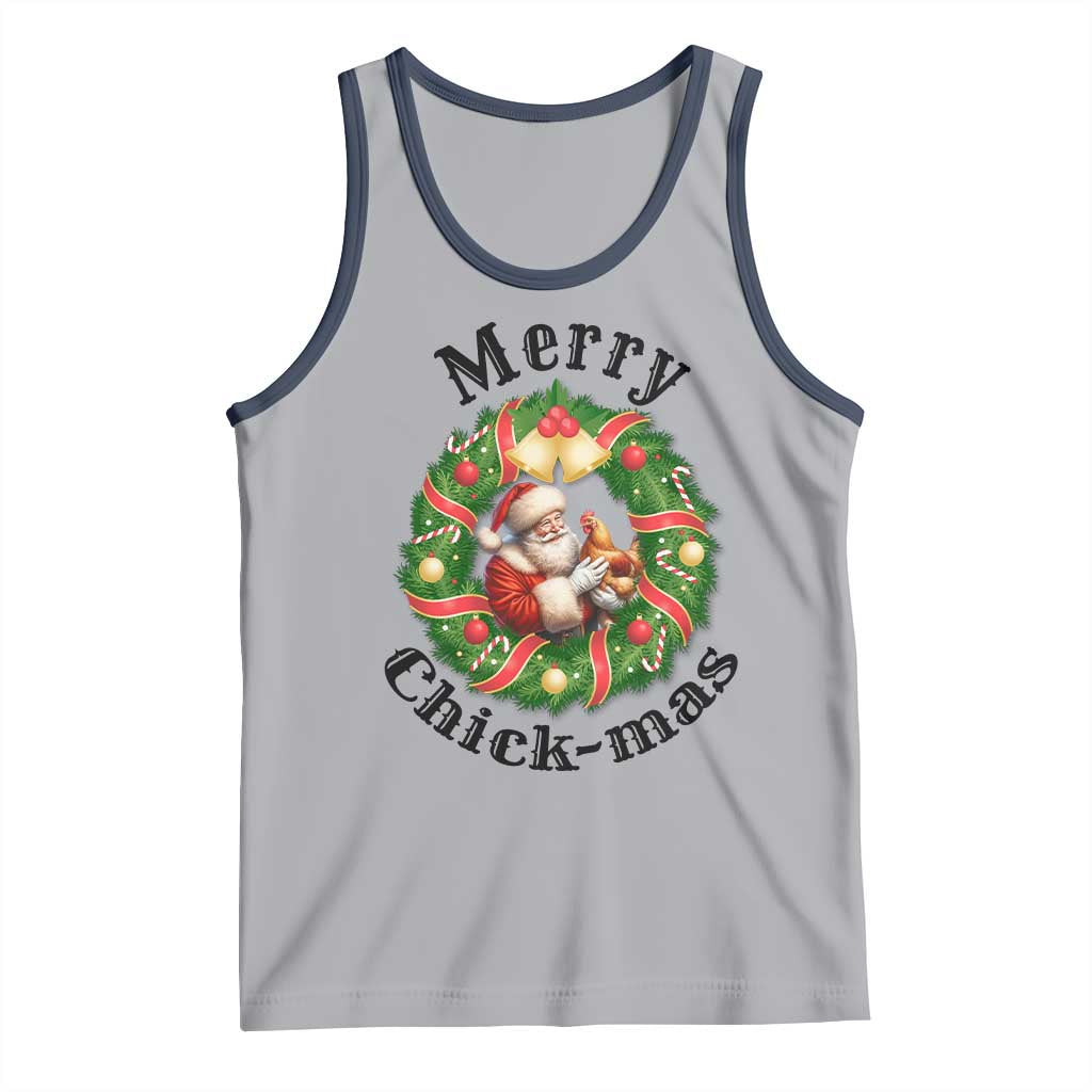 Funny Christmas Chicken Lovers Tank Top Merry Chickmas Santa Gift - Wonder Print Shop