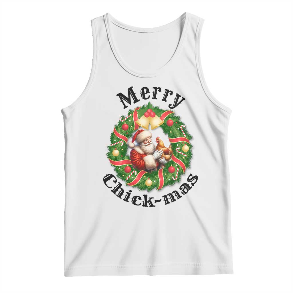 Funny Christmas Chicken Lovers Tank Top Merry Chickmas Santa Gift - Wonder Print Shop