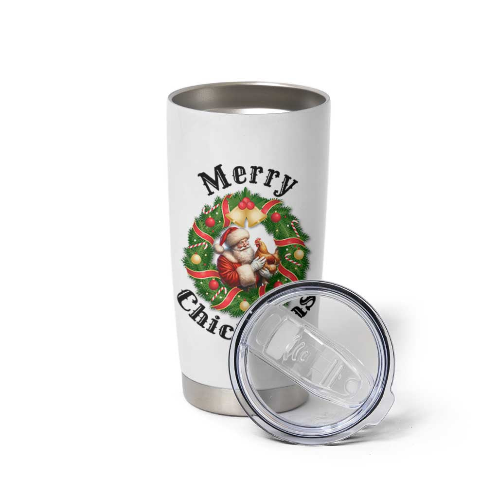 Funny Christmas Chicken Lovers Tumbler Cup Merry Chickmas Santa Gift
