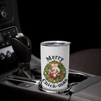 Funny Christmas Chicken Lovers Tumbler Cup Merry Chickmas Santa Gift