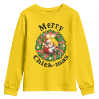 Funny Christmas Chicken Lovers Youth Sweatshirt Merry Chickmas Santa Gift - Wonder Print Shop
