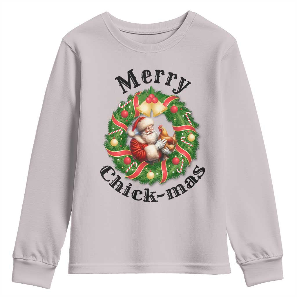 Funny Christmas Chicken Lovers Youth Sweatshirt Merry Chickmas Santa Gift - Wonder Print Shop