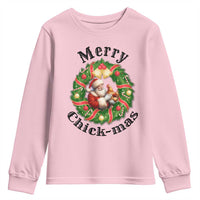 Funny Christmas Chicken Lovers Youth Sweatshirt Merry Chickmas Santa Gift - Wonder Print Shop