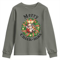 Funny Christmas Chicken Lovers Youth Sweatshirt Merry Chickmas Santa Gift - Wonder Print Shop