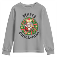 Funny Christmas Chicken Lovers Youth Sweatshirt Merry Chickmas Santa Gift - Wonder Print Shop