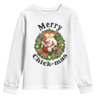 Funny Christmas Chicken Lovers Youth Sweatshirt Merry Chickmas Santa Gift - Wonder Print Shop