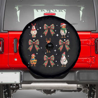 Cute Christmas Chicken With Xmas Coquette Bow Spare Tire Cover - Wonder Print Shop