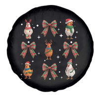 Cute Christmas Chicken With Xmas Coquette Bow Spare Tire Cover - Wonder Print Shop