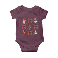 Cute Christmas Chicken With Xmas Coquette Bow Baby Onesie - Wonder Print Shop