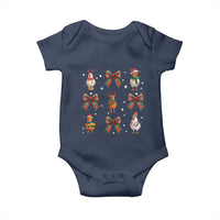 Cute Christmas Chicken With Xmas Coquette Bow Baby Onesie - Wonder Print Shop