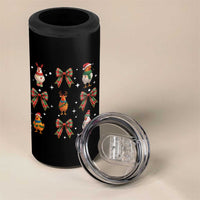 Cute Christmas Chicken With Xmas Coquette Bow 4 in 1 Can Cooler Tumbler