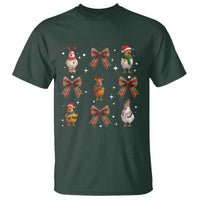 Cute Christmas Chicken With Xmas Coquette Bow T Shirt - Wonder Print Shop