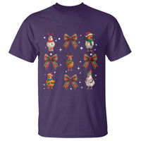 Cute Christmas Chicken With Xmas Coquette Bow T Shirt - Wonder Print Shop