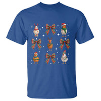 Cute Christmas Chicken With Xmas Coquette Bow T Shirt - Wonder Print Shop
