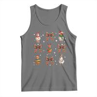 Cute Christmas Chicken With Xmas Coquette Bow Tank Top - Wonder Print Shop
