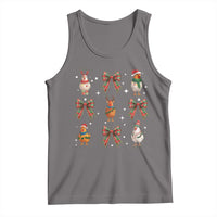 Cute Christmas Chicken With Xmas Coquette Bow Tank Top - Wonder Print Shop