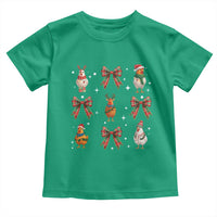 Cute Christmas Chicken With Xmas Coquette Bow Toddler T Shirt - Wonder Print Shop