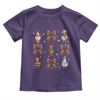 Cute Christmas Chicken With Xmas Coquette Bow Toddler T Shirt - Wonder Print Shop