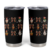 Cute Christmas Chicken With Xmas Coquette Bow Tumbler Cup