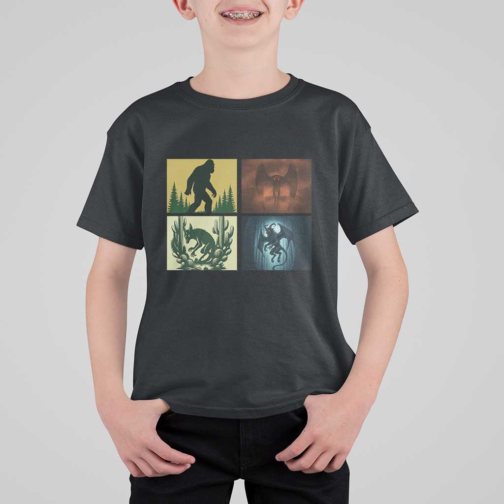 Mothman Bigfoot Chupacabra Jersey Devil T Shirt For Kid Cryptid Legends Gift - Wonder Print Shop