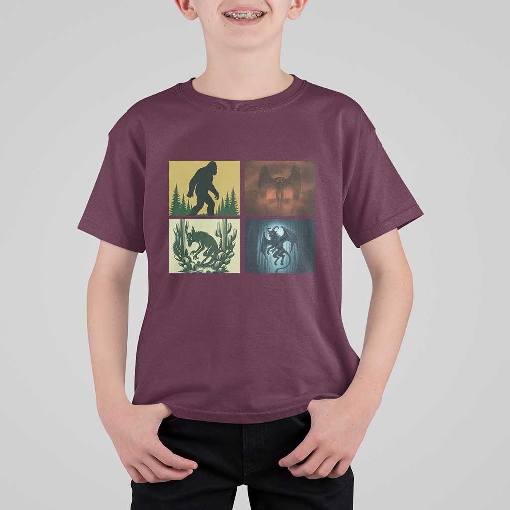 Mothman Bigfoot Chupacabra Jersey Devil T Shirt For Kid Cryptid Legends Gift - Wonder Print Shop