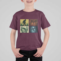 Mothman Bigfoot Chupacabra Jersey Devil T Shirt For Kid Cryptid Legends Gift - Wonder Print Shop