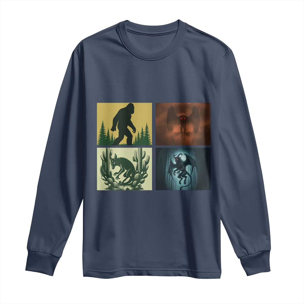 Mothman Bigfoot Chupacabra Jersey Devil Long Sleeve Shirt Cryptid Legends Gift - Wonder Print Shop