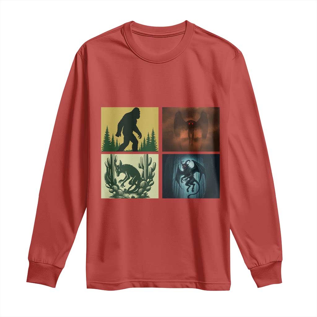 Mothman Bigfoot Chupacabra Jersey Devil Long Sleeve Shirt Cryptid Legends Gift - Wonder Print Shop