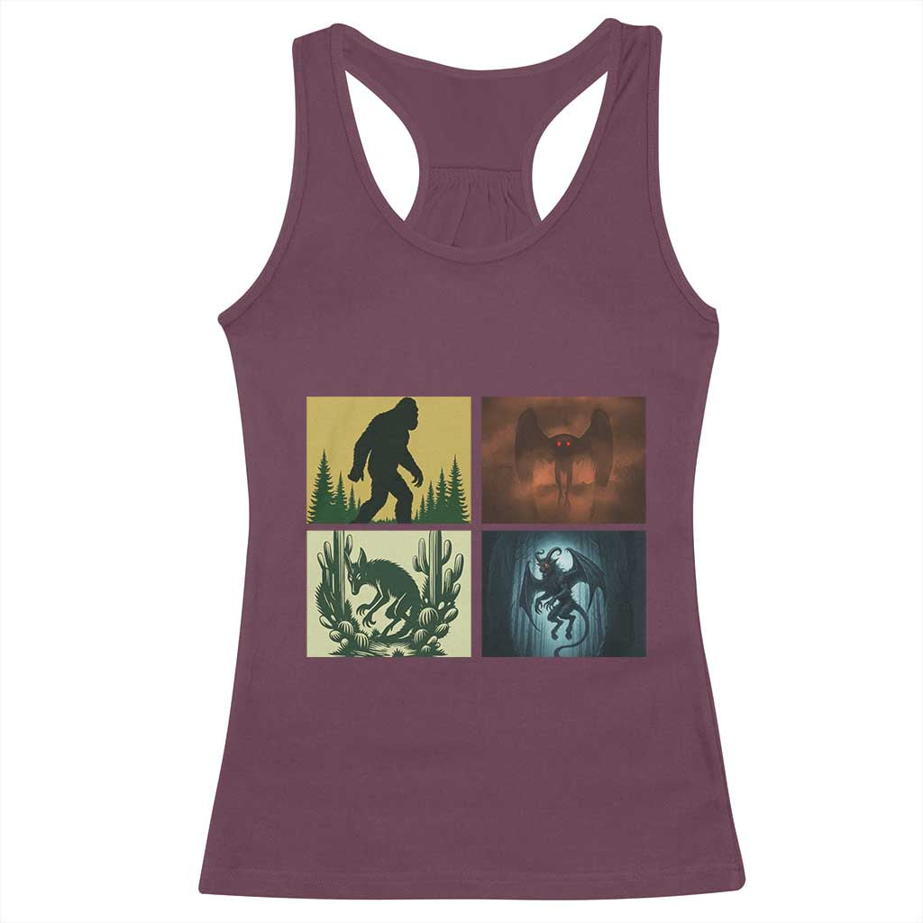 Mothman Bigfoot Chupacabra Jersey Devil Racerback Tank Top Cryptid Legends Gift - Wonder Print Shop