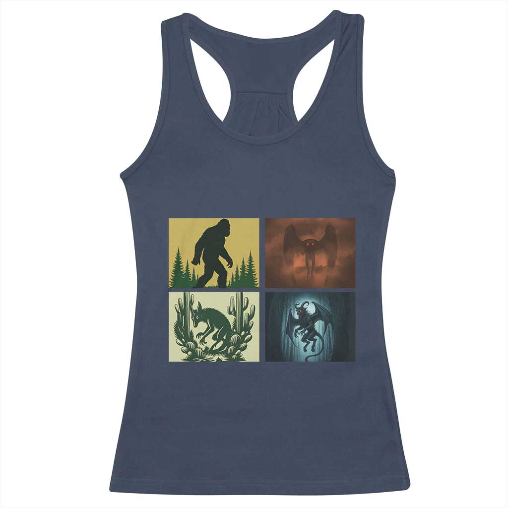 Mothman Bigfoot Chupacabra Jersey Devil Racerback Tank Top Cryptid Legends Gift - Wonder Print Shop