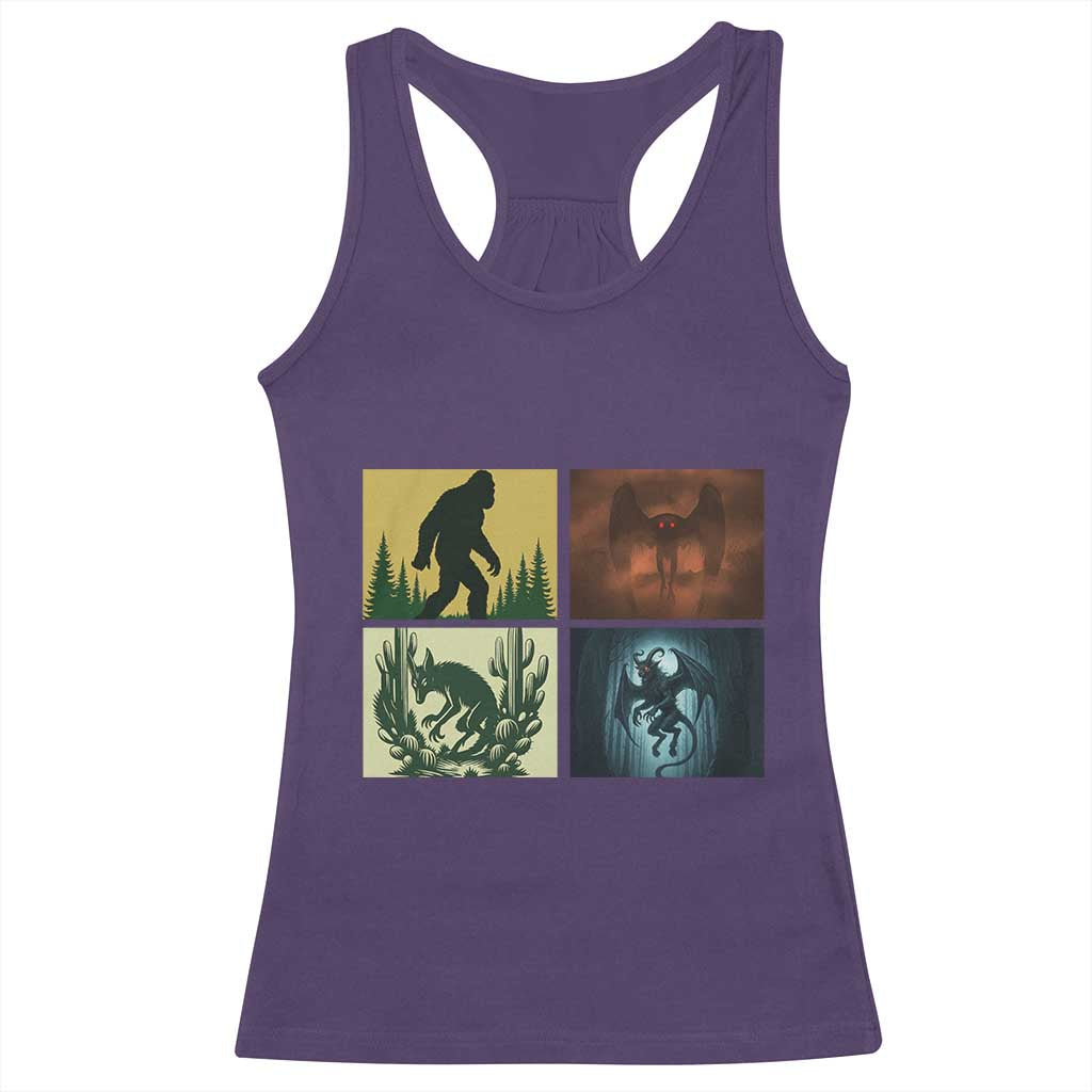 Mothman Bigfoot Chupacabra Jersey Devil Racerback Tank Top Cryptid Legends Gift - Wonder Print Shop