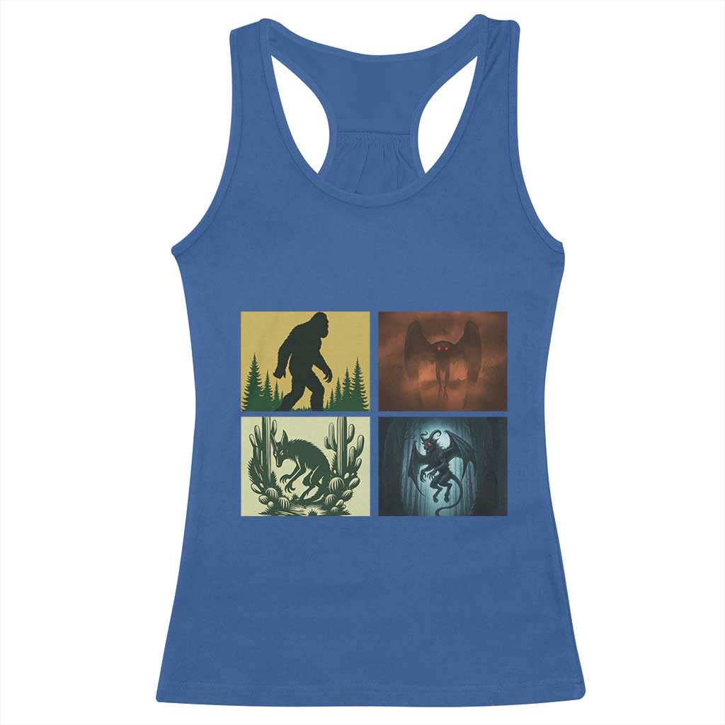 Mothman Bigfoot Chupacabra Jersey Devil Racerback Tank Top Cryptid Legends Gift - Wonder Print Shop