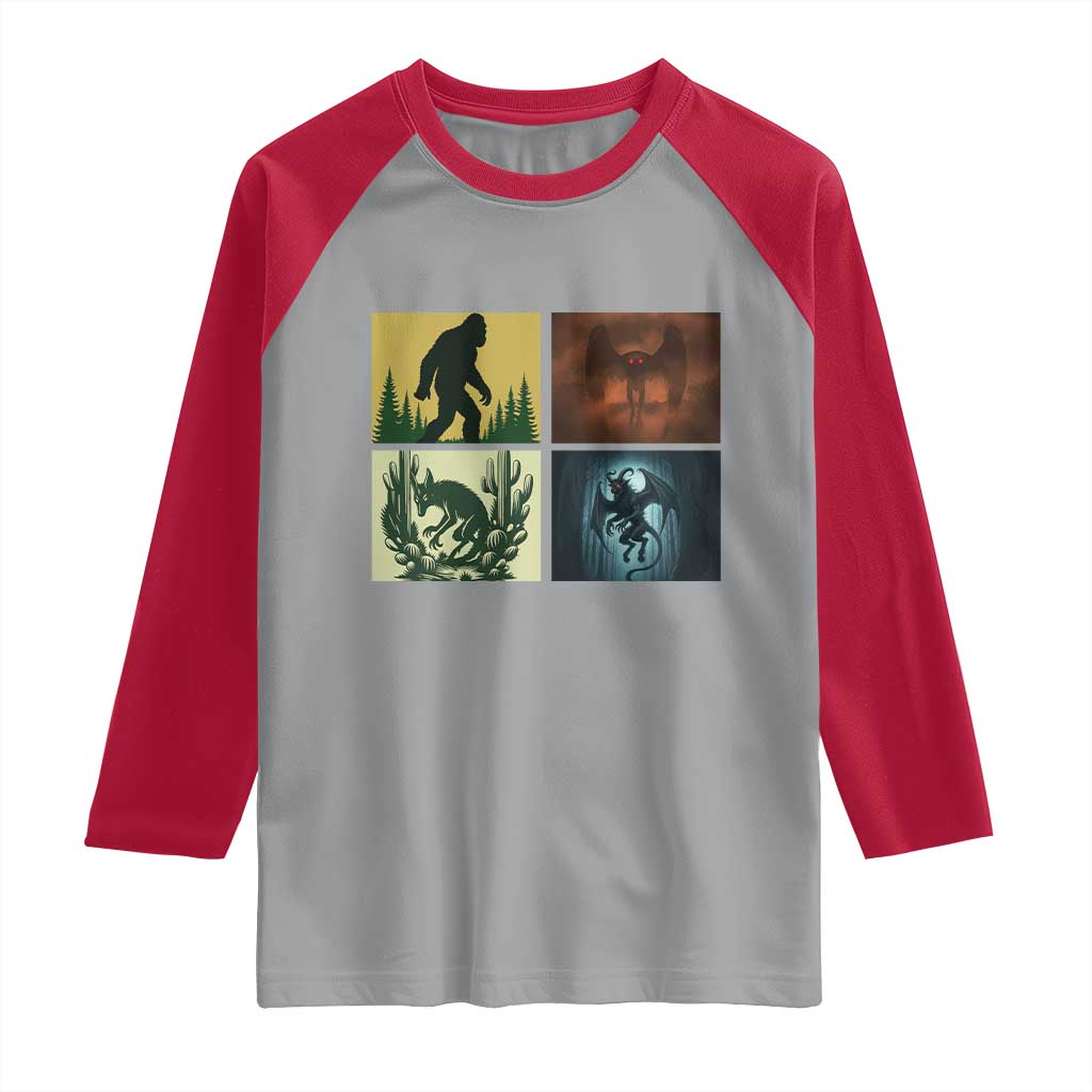 Mothman Bigfoot Chupacabra Jersey Devil Raglan Shirt Cryptid Legends Gift - Wonder Print Shop