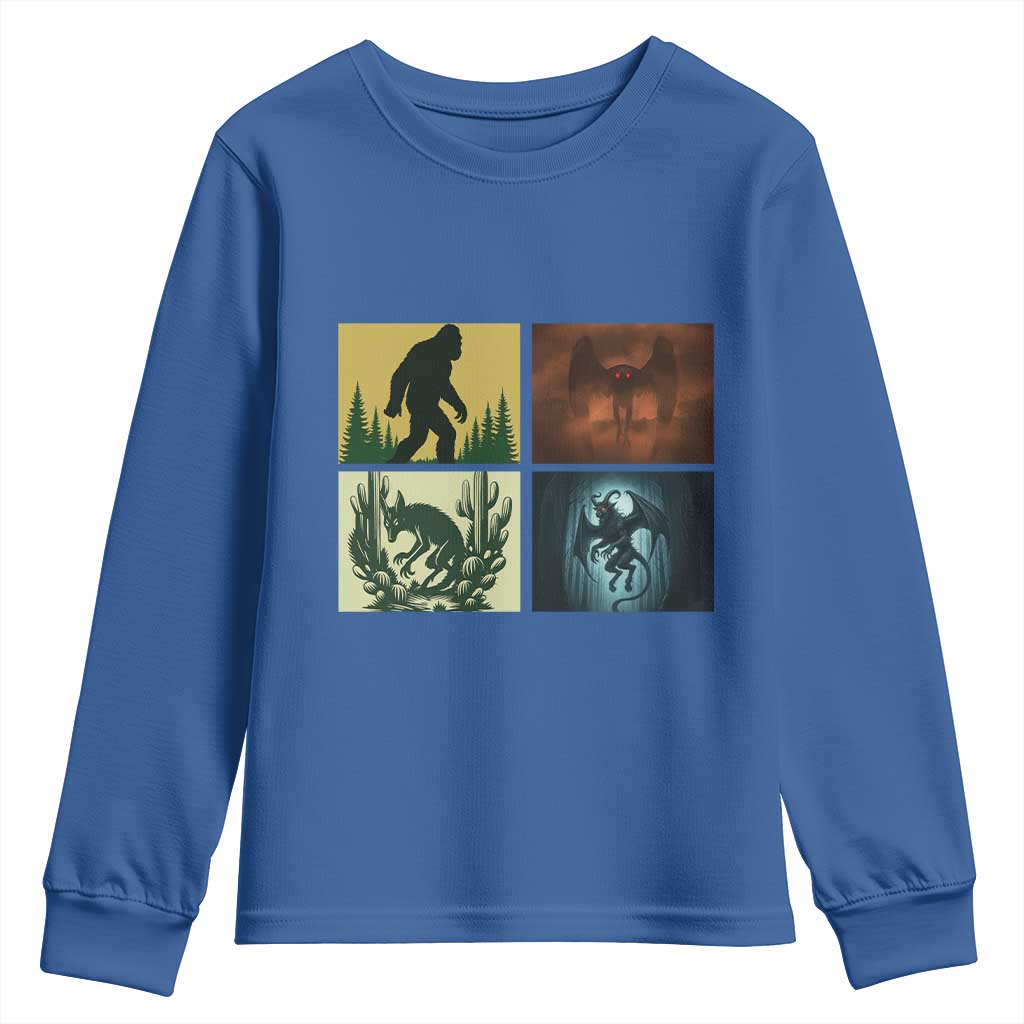 Mothman Bigfoot Chupacabra Jersey Devil Youth Sweatshirt Cryptid Legends Gift - Wonder Print Shop