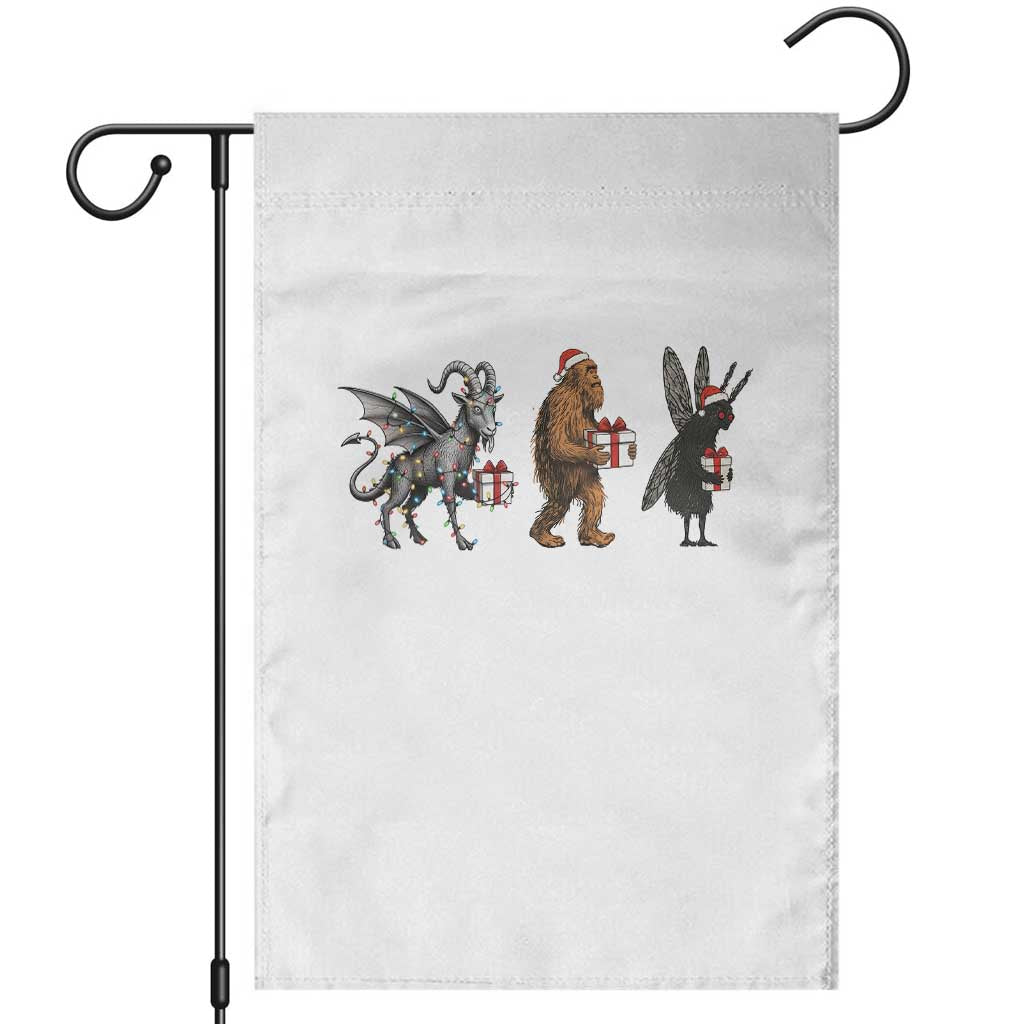 Christmas Cryptid Gift Garden Flag Bigfoot Jersey Devil Mothman Santa - Wonder Print Shop
