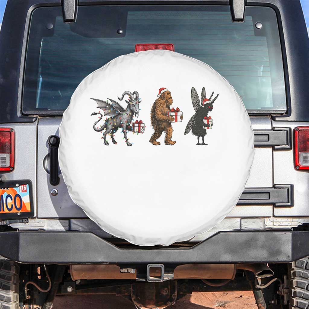 Christmas Cryptid Gift Spare Tire Cover Bigfoot Jersey Devil Mothman Santa - Wonder Print Shop