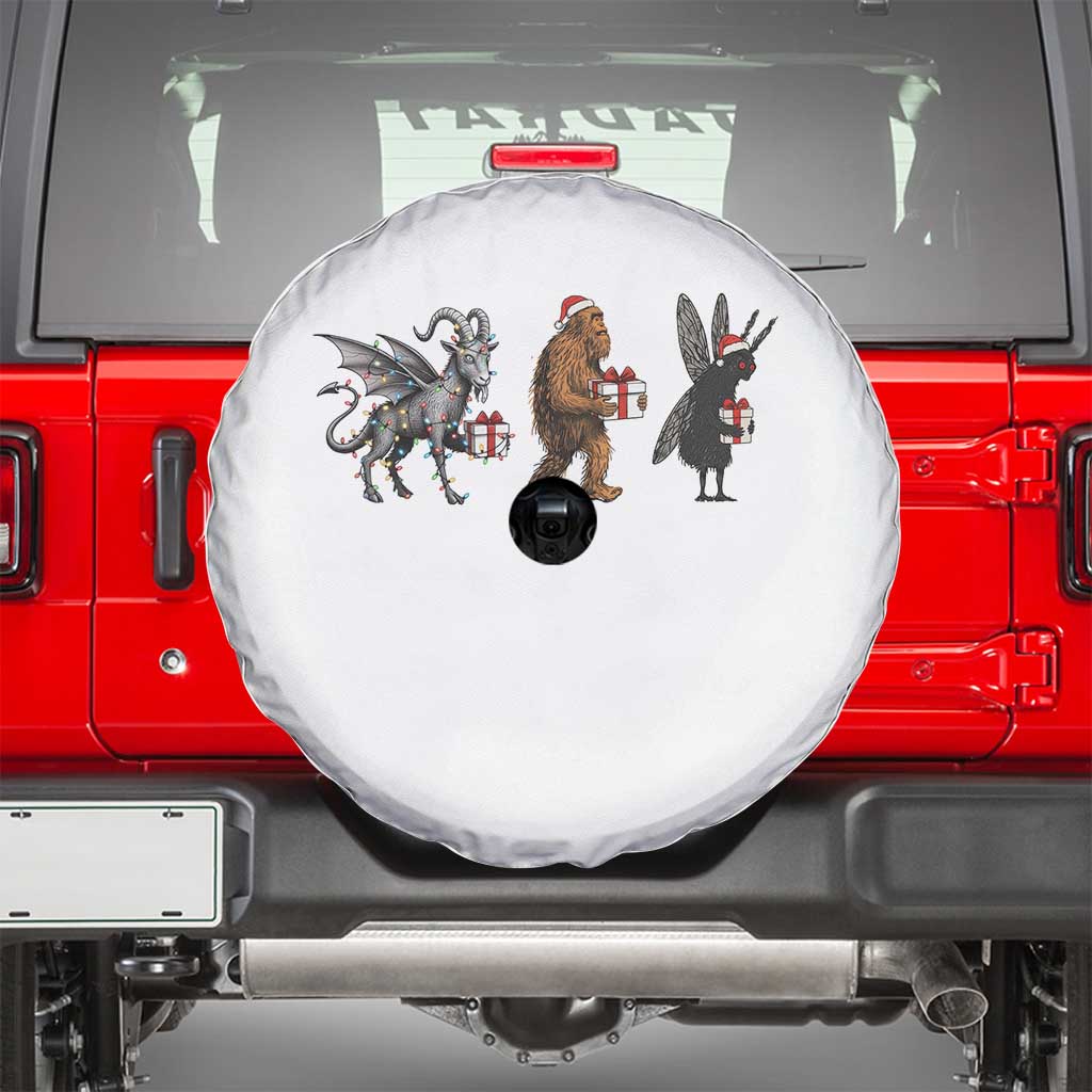 Christmas Cryptid Gift Spare Tire Cover Bigfoot Jersey Devil Mothman Santa - Wonder Print Shop