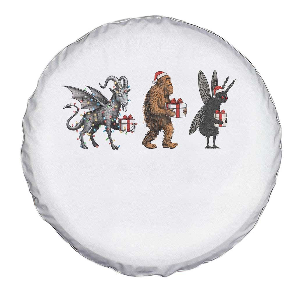 Christmas Cryptid Gift Spare Tire Cover Bigfoot Jersey Devil Mothman Santa - Wonder Print Shop