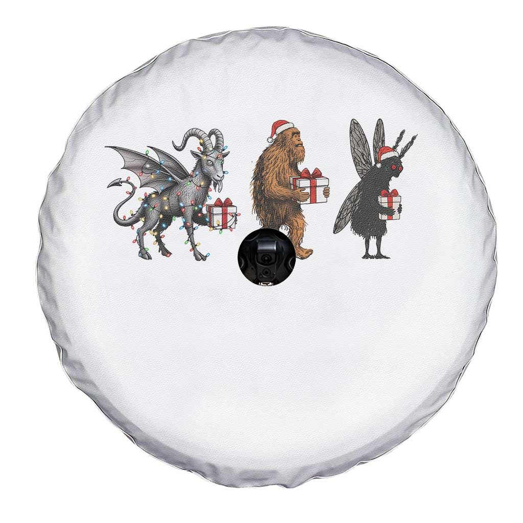 Christmas Cryptid Gift Spare Tire Cover Bigfoot Jersey Devil Mothman Santa - Wonder Print Shop