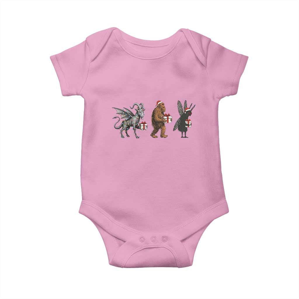 Christmas Cryptid Gift Baby Onesie Bigfoot Jersey Devil Mothman Santa - Wonder Print Shop