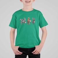 Christmas Cryptid Gift T Shirt For Kid Bigfoot Jersey Devil Mothman Santa - Wonder Print Shop